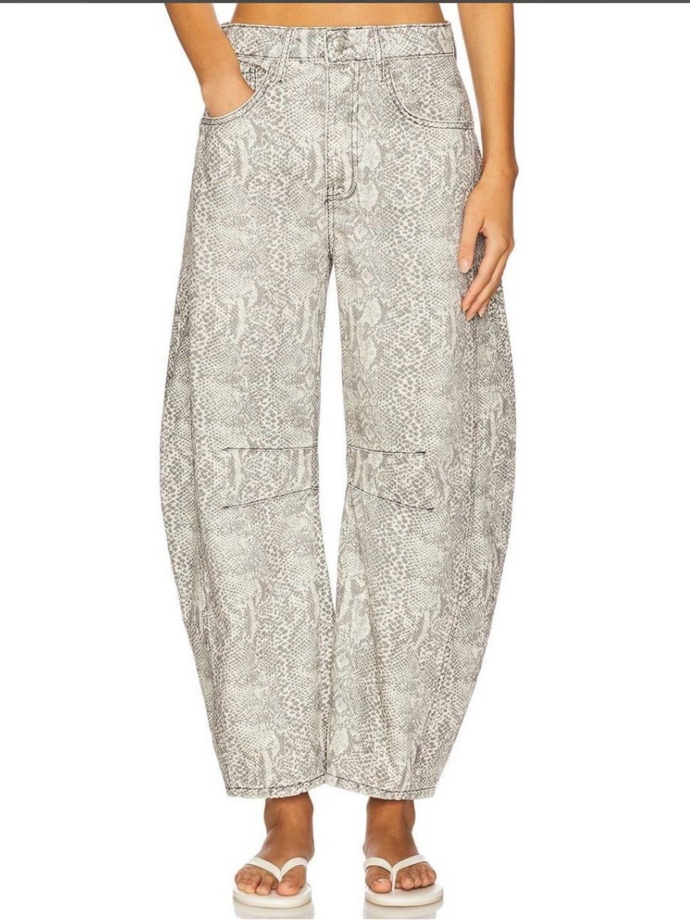 Free People Snake print barrel pants- size 26